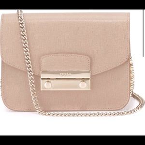 FURLA cross-body, mini-leather bag in ballet pink